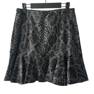 NWT Necessary Objects by Ady Gluck Frankel Fit & Flare Print Gray Skirt Jr-Large
